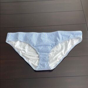 J. Crew Blue and White Striped Seersucker Bikini Bottoms XXL